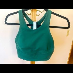 Lululemon Wunder Train Longline Bra Size 6 Everglade Green - New
